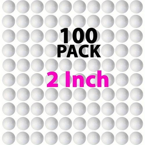 item picture 100 white foam balls 2 inch smooth polystyrene spherical suitable for crafts art projects home decor valentines day christmas halloween holiday decorations uniform shape crafting supplies
