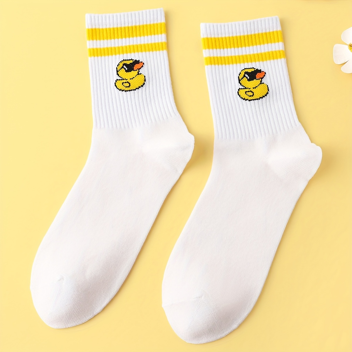 E-shop 1 Paar Damen Niedliche Socken Cartoon Ente Socken Lustige Socken für den Tierdruck Socken Trendige Novelty Socken für Partykostüm Geschenke