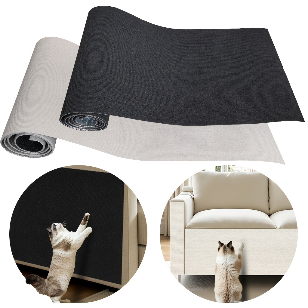 Self-  Cat Scratching Pad - No Residue Removal, Scratch Proof Furniture Protector - Heavy-Duty Polyester Scratching Mat for Walls, Couches, Floors - Ideal for Indoor Cats, Home Decor & Christmas Gifts for Pet Owners