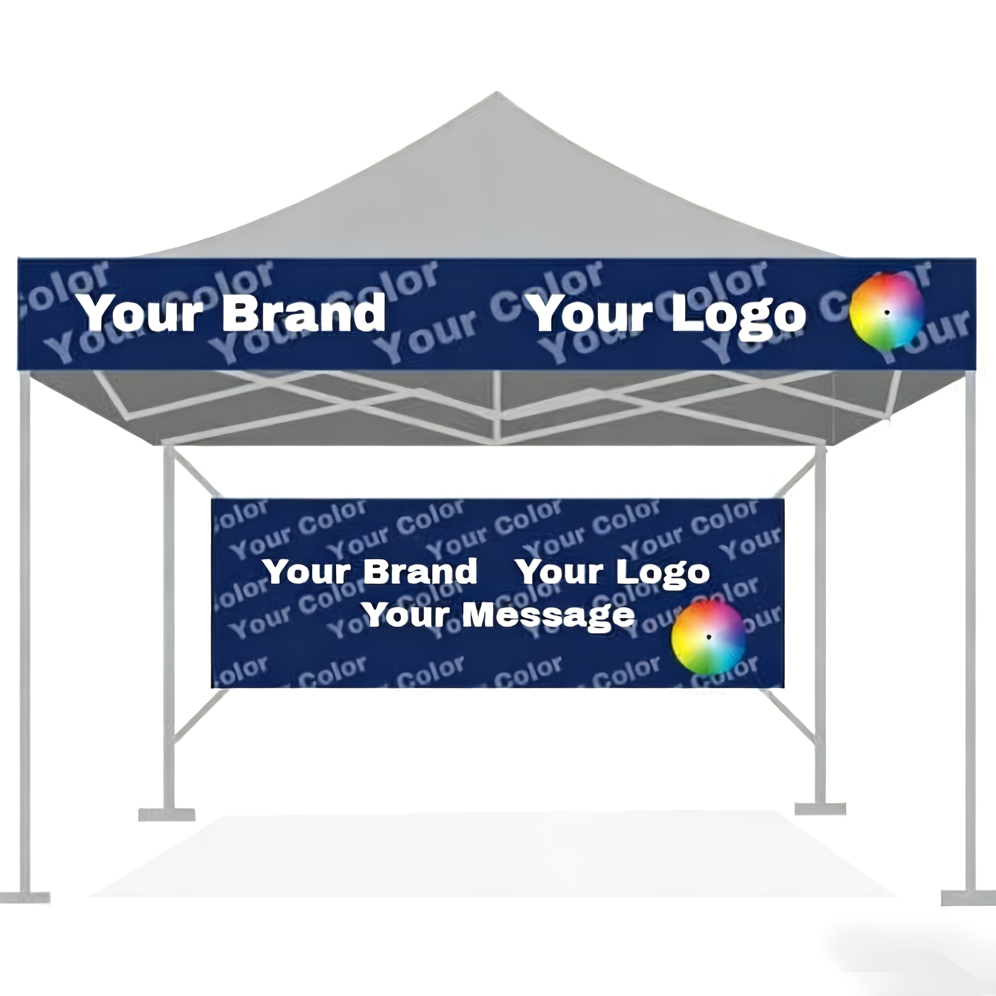 TEMU 1pc, 1ftx9ft/3ftx8ft Customizable Canopy Tent Banner And Optional Valance, Add And Logo (custom, Banner & Valance)