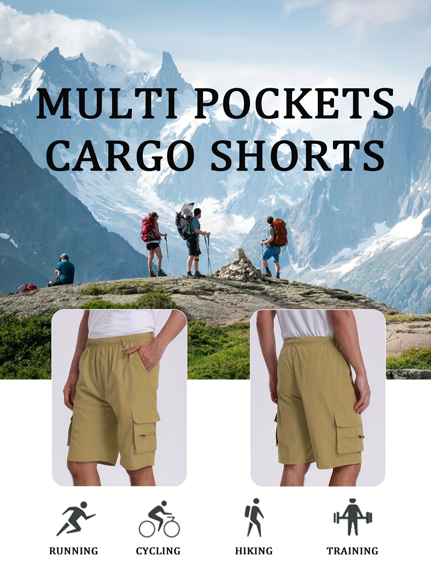 pantaloni corti cargo estivi flessibilità casual tasche Temu Italy