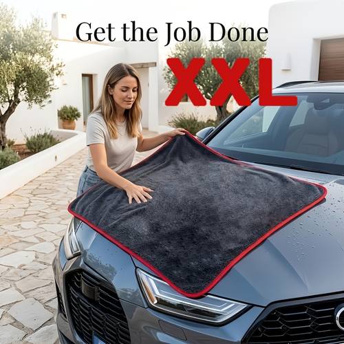 xxl extra large microfiber car drying towel with twist ultra absorbent thickened technology for cars trucks boats red gray detail cloth absorbent material