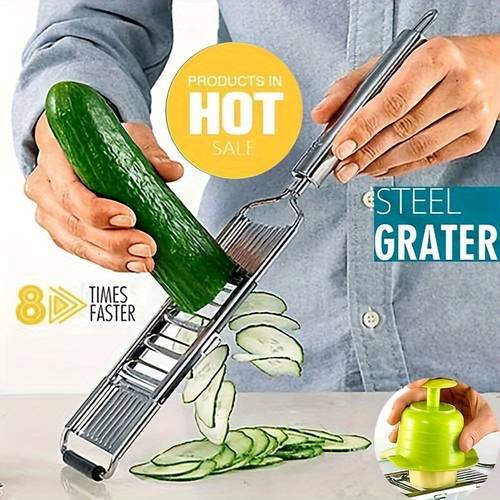 1pc, Stainless Steel Grater, Manual Vegetable Grater, Household Fruit Grater, Vegetable Cutter, Multi-functional Fruit Cutter, Potato Grater, Kitchen Stuff, Kitchen Gadgets