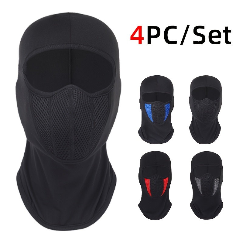 TEMU 4pcs Set Outdoor Men Women Riding Motorcycle Mask Windproof Warm Head Cover Full Face Balaclava Hat