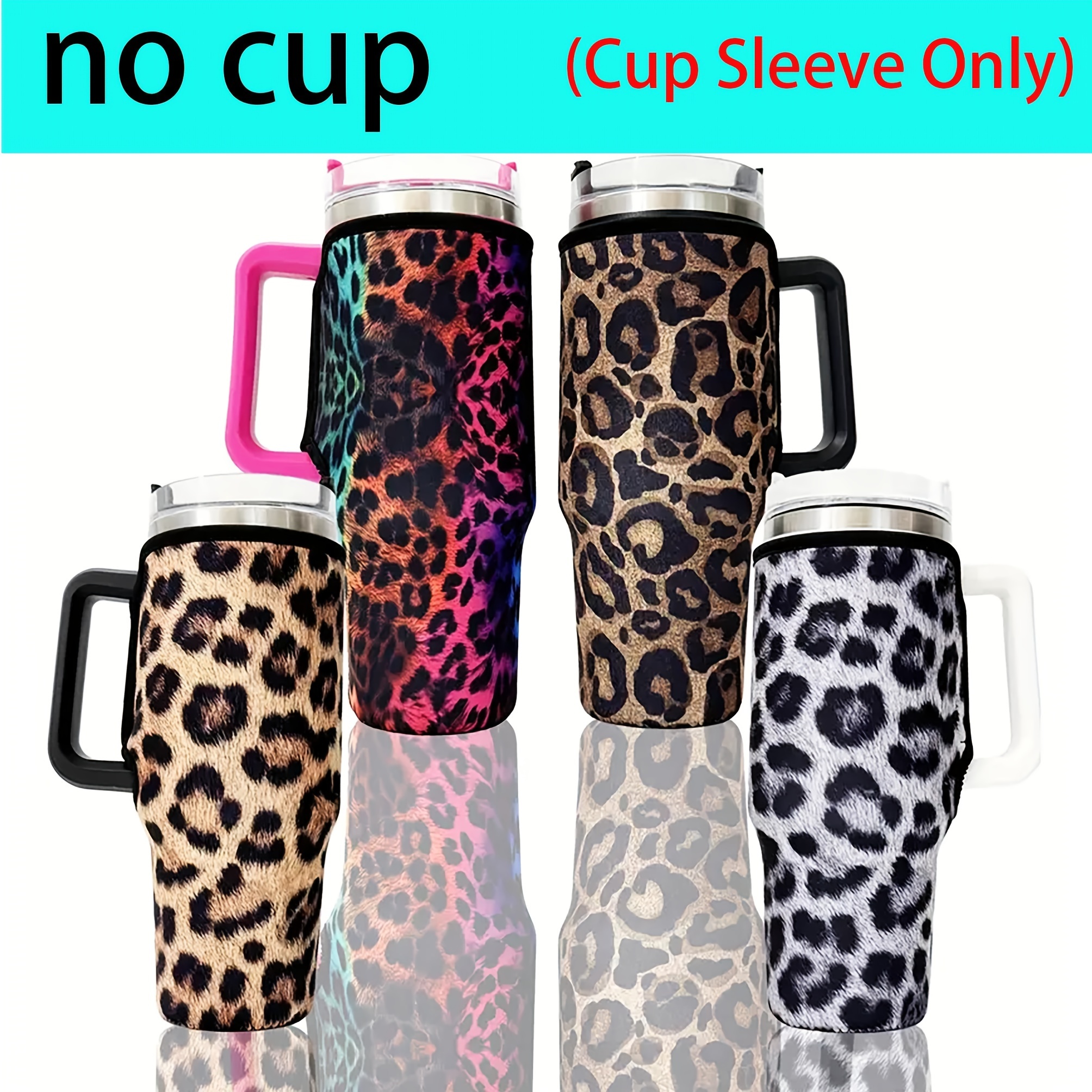 

1pc 1200ml/40oz Non-slip Leopard Printed Insulated Cup Cover, Anti-scratch Water Bottle Protective Sleeve