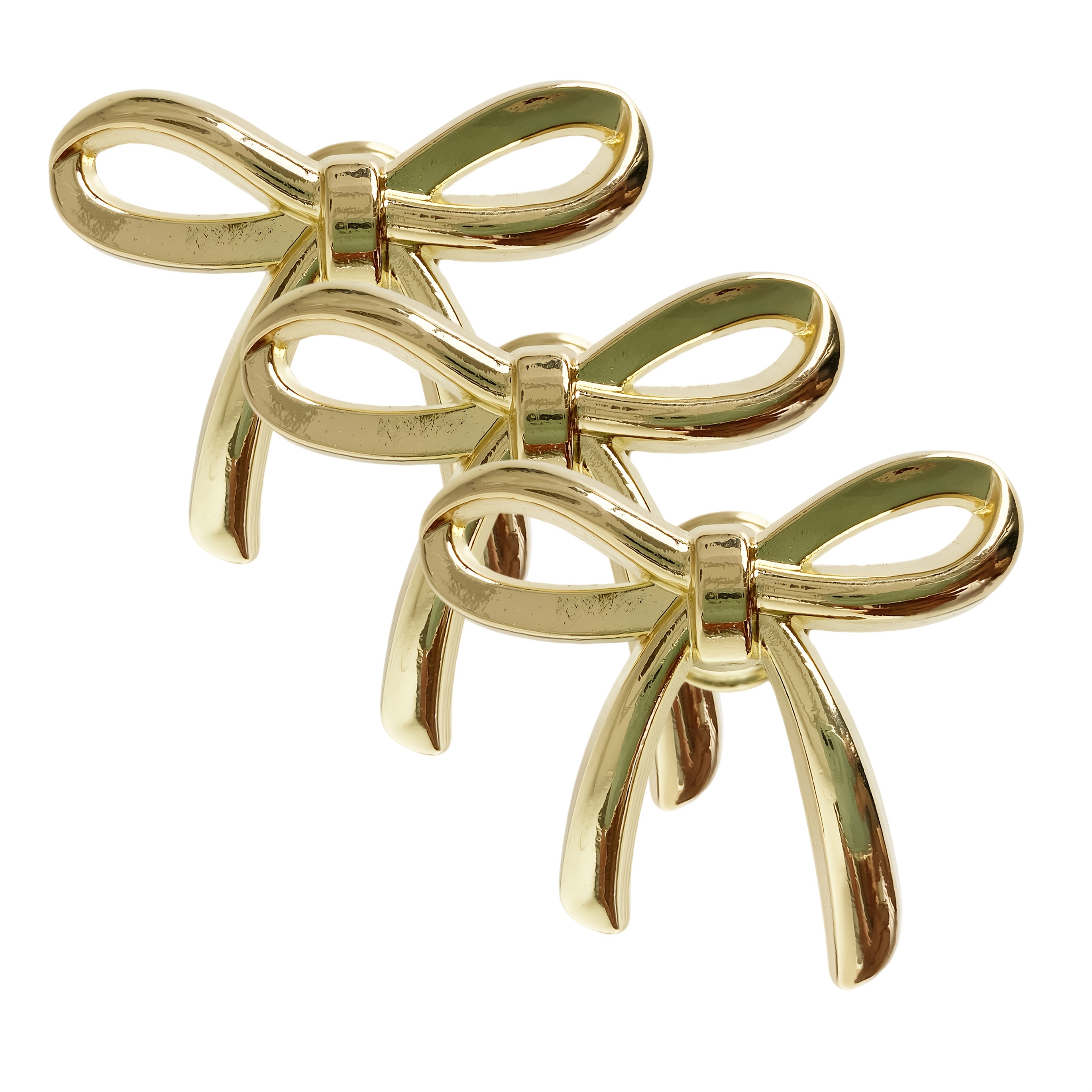 E-shop Set mit 3 Metallgriffen in Schleifenform, Symbol für und Eleganz, geeignet für Türen, Schubladen, Kleiderschränke, Nachttische, Waschtische,