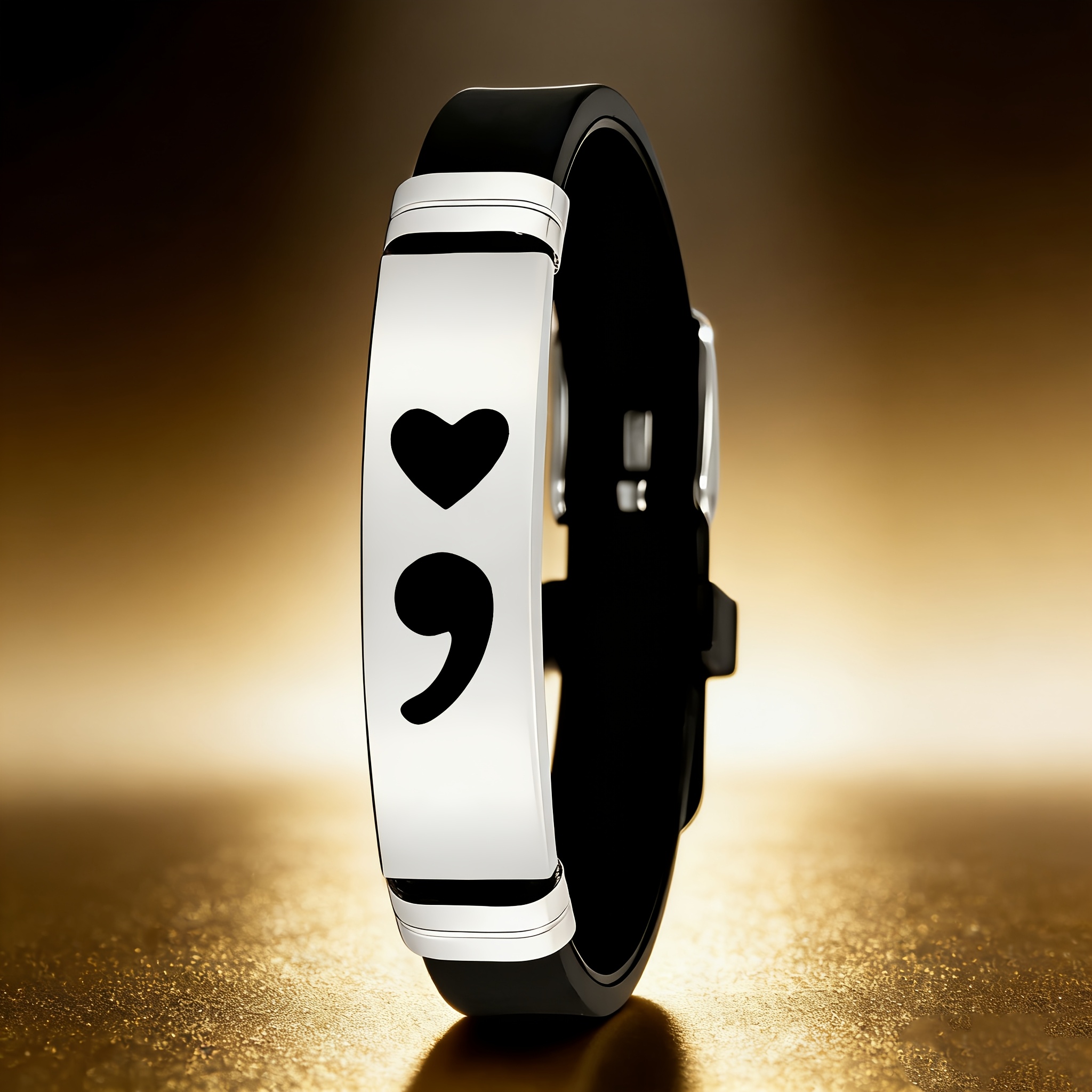 TEMU Romantic Jewelry, A 202 Stainless Steel Silicone Bracelet, Exuding A Gentle And Romantic Atmosphere, Is The Perfect Romantic Accessory To Love