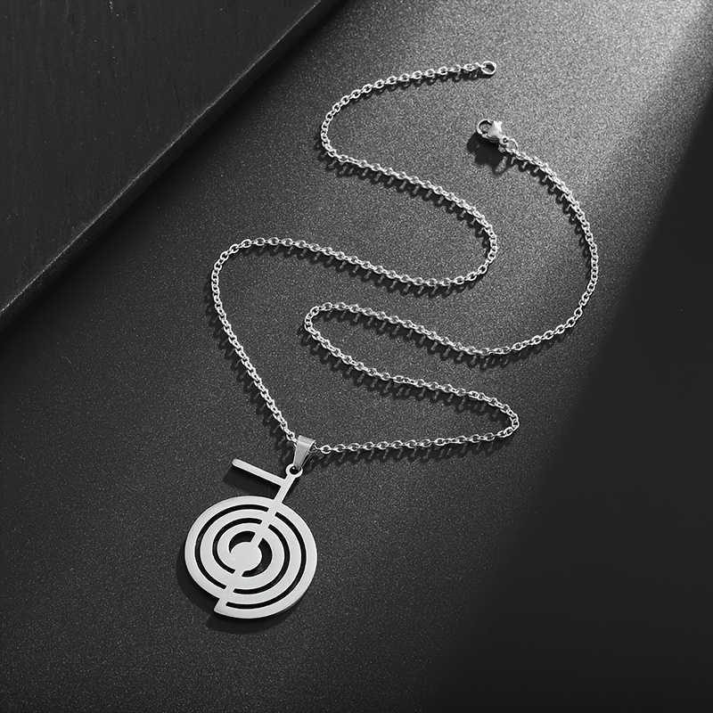 Spiral Circle Pendant Necklace for Men