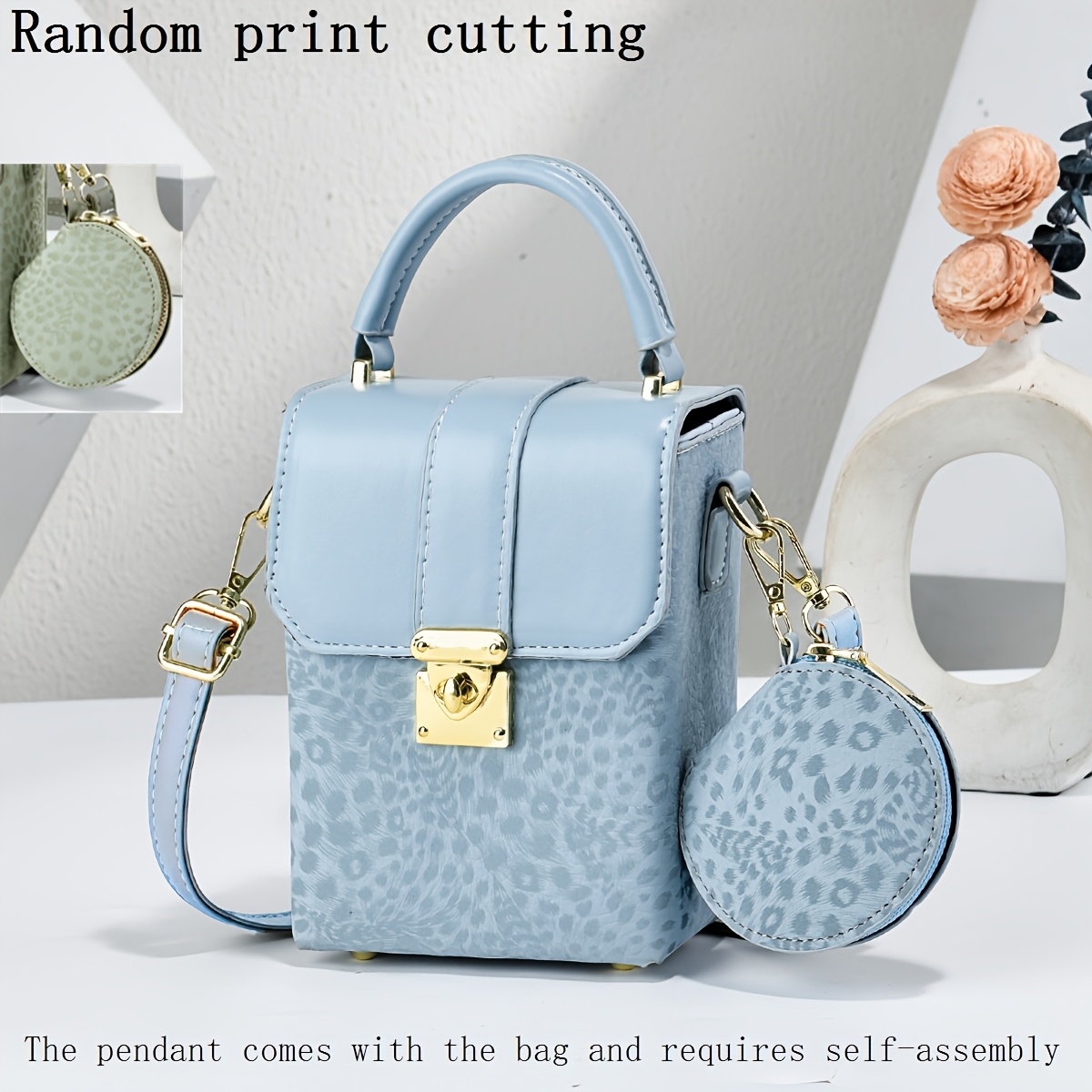 TEMU 2026 New Luxury Pink Leopard Bag Set For Women, Vintage Style Shoulder Crossbody Tote With Mini Coin Purse, Versatile Bag For Work & Daily Use