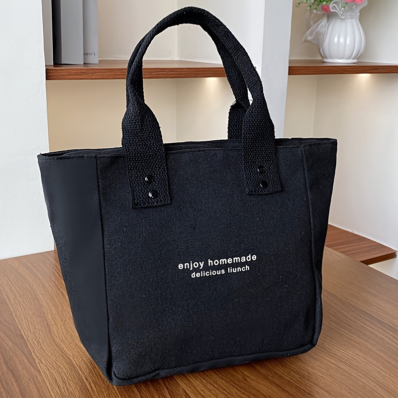 

Nylon Material Lunch Tote Bag, Simple Style Office Food Carrier, Casual Contrast Fashion Carry Bag