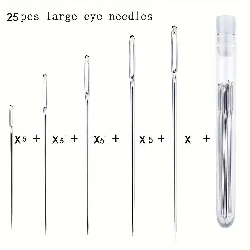 12pcs Big Eye Needle Hand Sewing Needle Elderly Needle Household Big ...