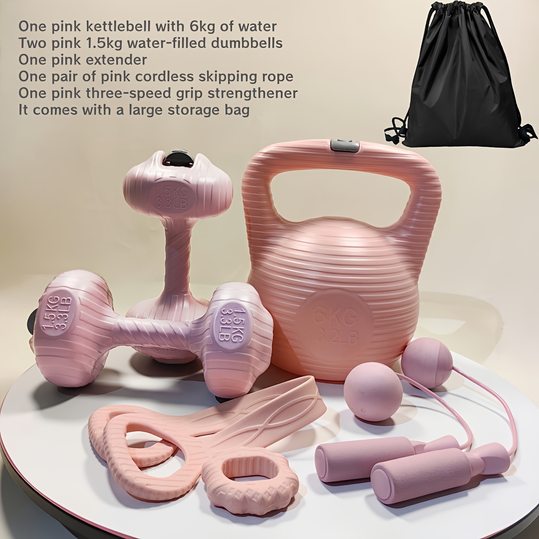 yoga fitness set: pink series silicone material drawstring Temu