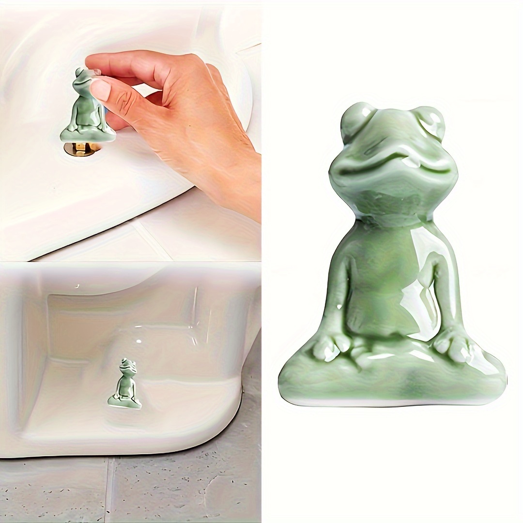 

1pc Ceramic Frog Toilet Bolt Cap Set, Style , Novelty Bathroom Decor, Toilet Floor Bolt Cover, Fun Themed Gadget For Toilet Upgrade