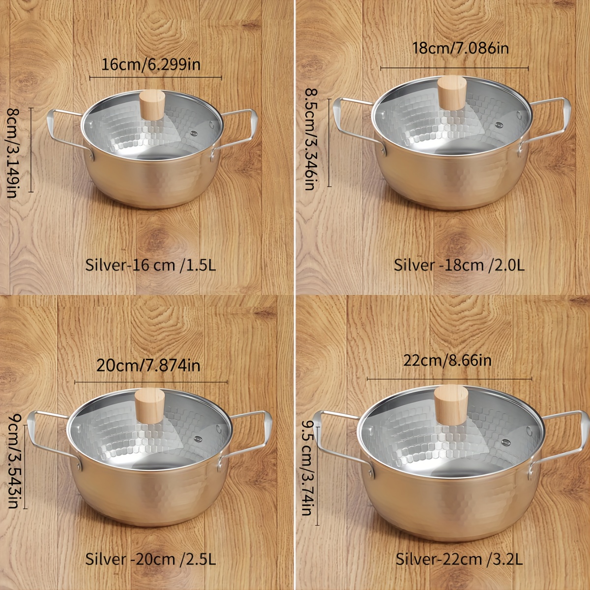 a stainless steel soup pot with double ears for home use suitable for cooking   and boiling milk on a gas stove in silvery color details 5