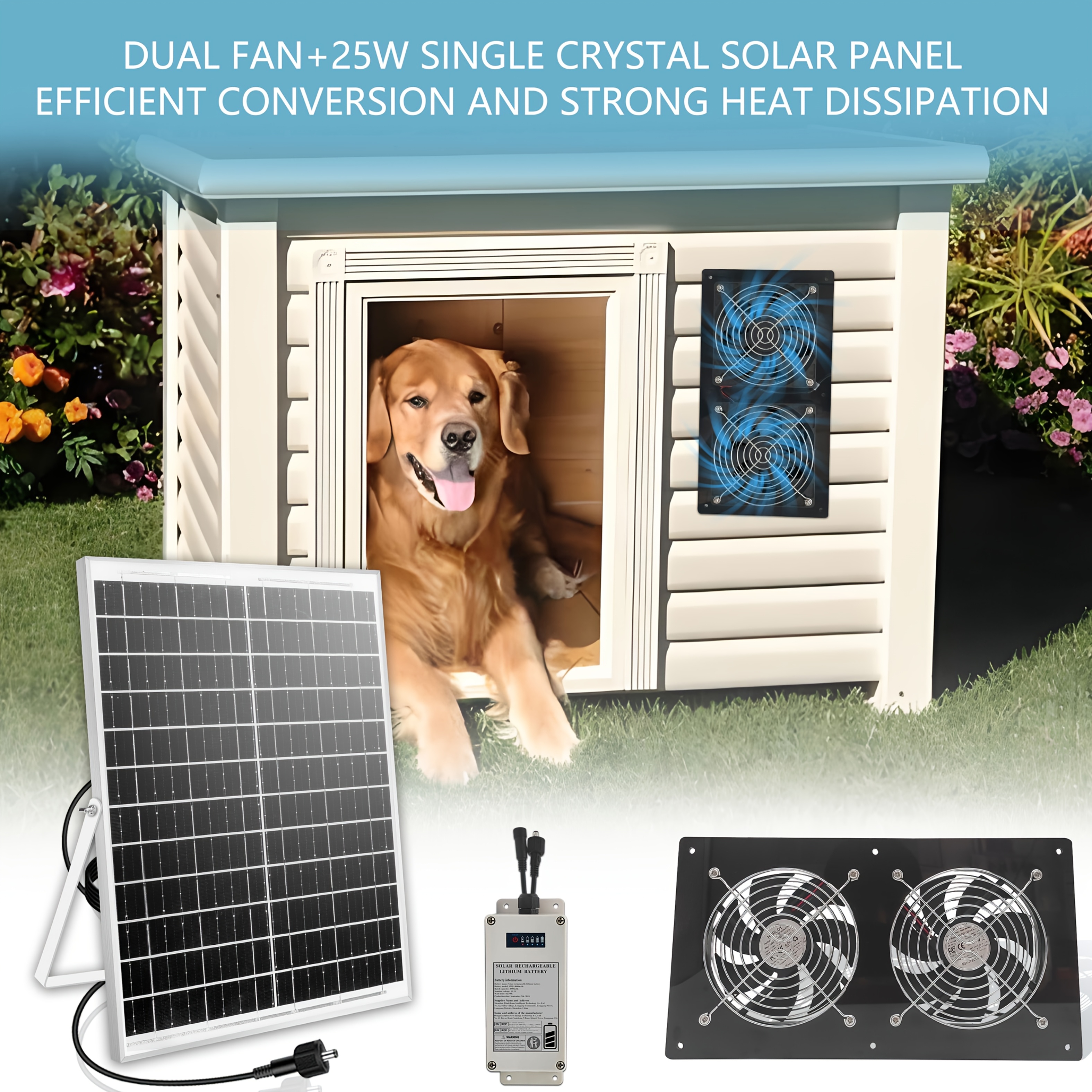 Outdoor Dog Solar Dog House Air Conditioner Diy Dog Solar Powered