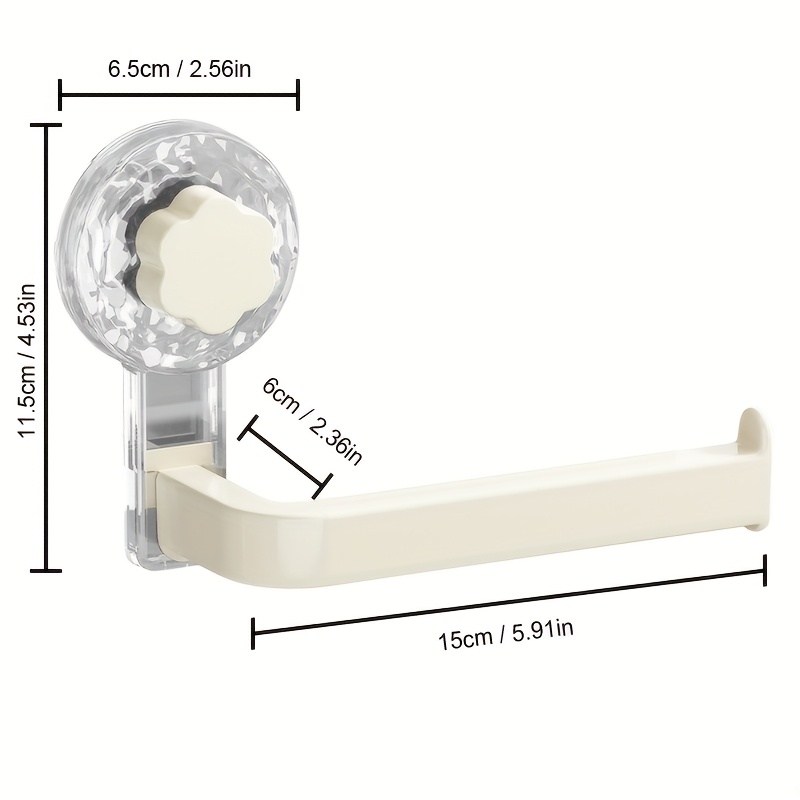 Image of 1pc Toilet Paper Holder, Suction Cup Type, No Drilling Required, Modern Wall-mounted Bathroom Tissue Holder, Shower Small Towel Rod Additions, Suitable For Storage In Bathrooms And Kitchens