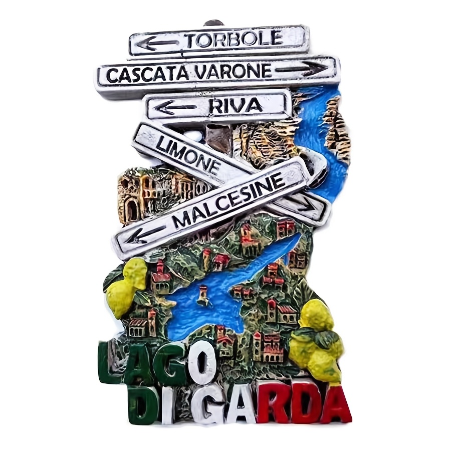 1pc Italian Lake Magnetic Refrigerator Magnet, Hexagonal Shape, City Architecture Decor, Souvenir, Home Decoration, Includes Magnet
