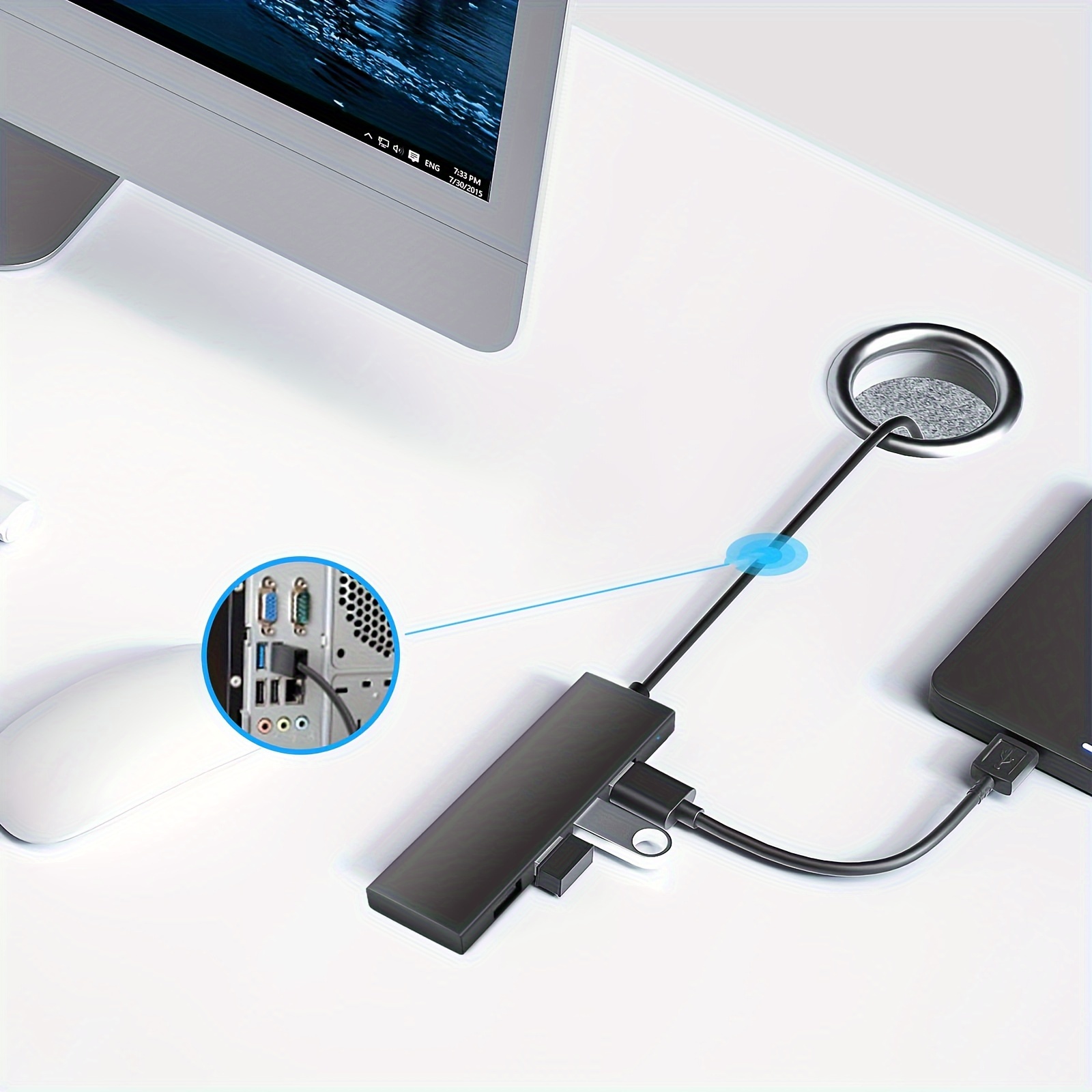Concentrador USB 3.0, concentrador USB vienon de 4 puertos USB Splitter USB  expansor USB para laptop, Xbox, unidad flash, disco duro, consola
