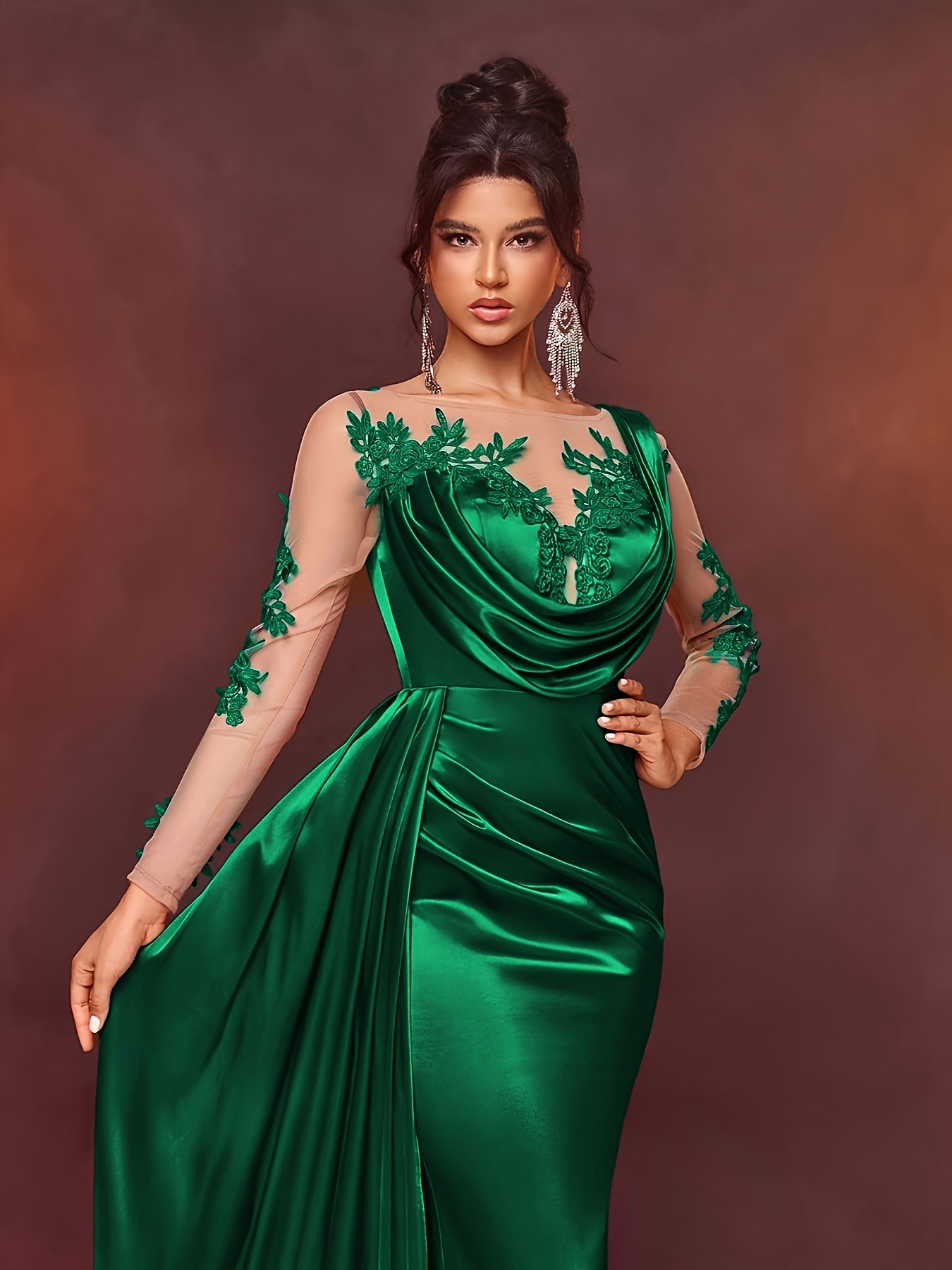 dp021225 new stylish lace womens long formal evening dress - Temu Germany