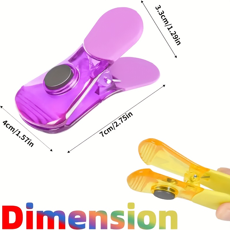 bag clip 3pcs food   snack bag sealing clip colorful refrigerator magnet clip household kitchen storage airtight   house kit Product details 3