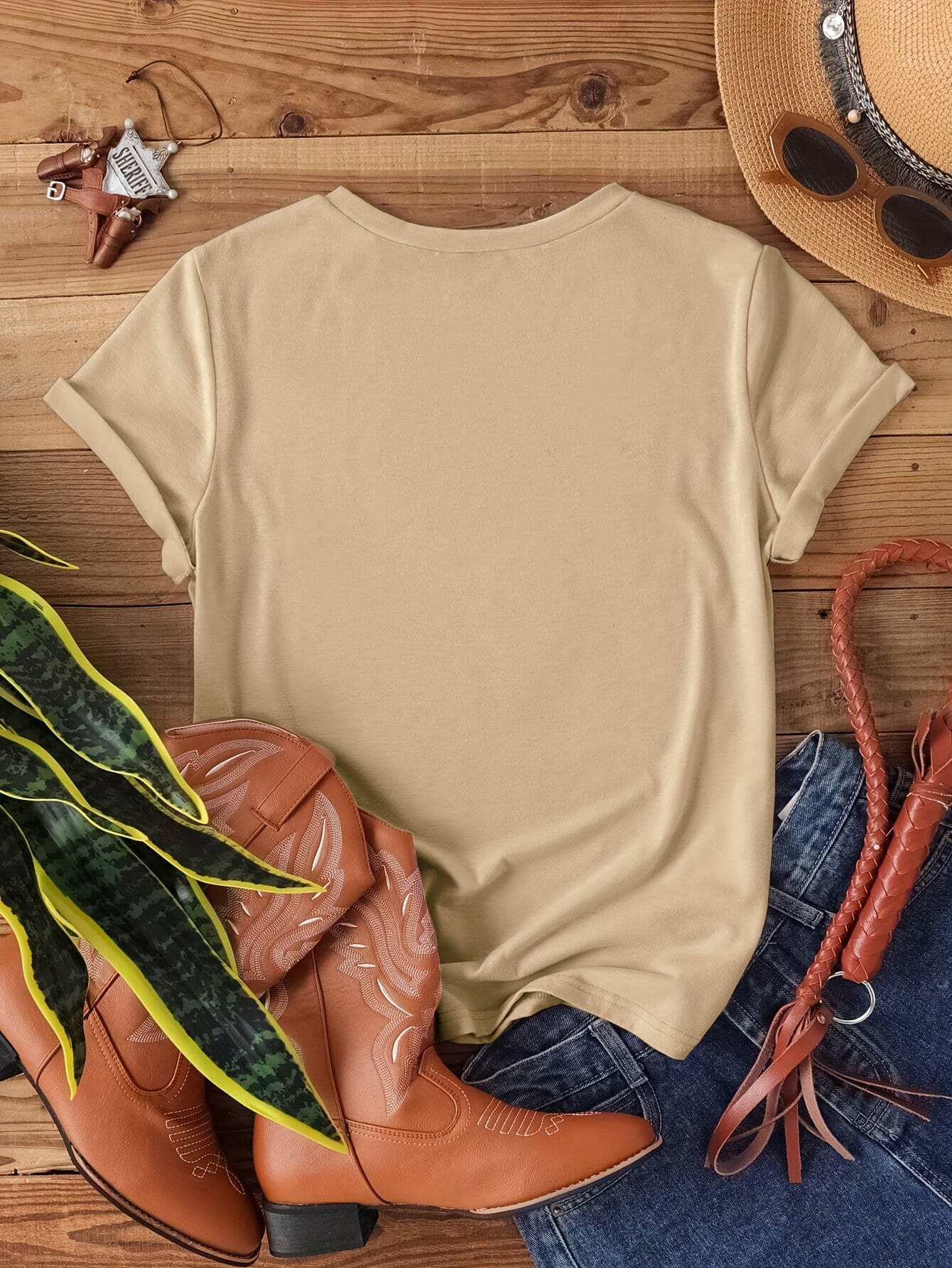 Solid Color Crew Neck T-shirt, Casual Short Sleeve T-shirt For Spring & Summer, Women's Clothing
