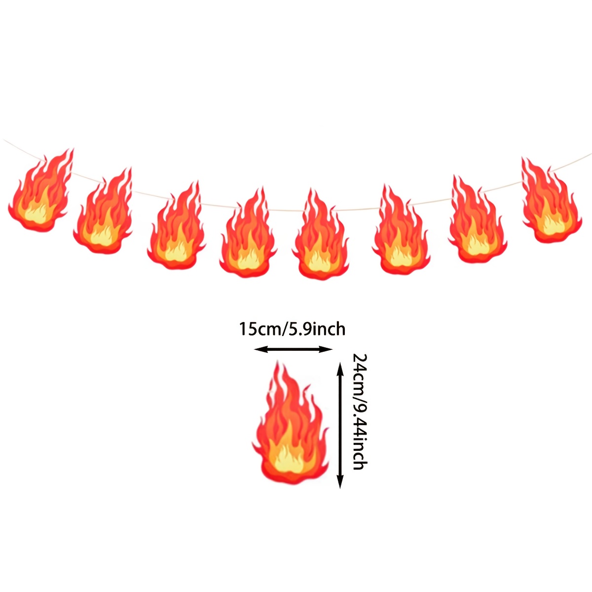 1pc Flame Party Banner Firefighter Theme Party Decoration Banner Birthday Bonfire Gathering Supplies