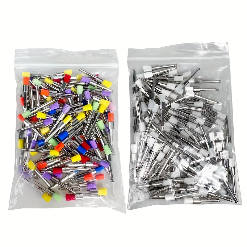 imagen del artículo 100 unidades de cepillos de     y puntiagudos transparentes y coloridos | material de nailon para limpieza de polvo