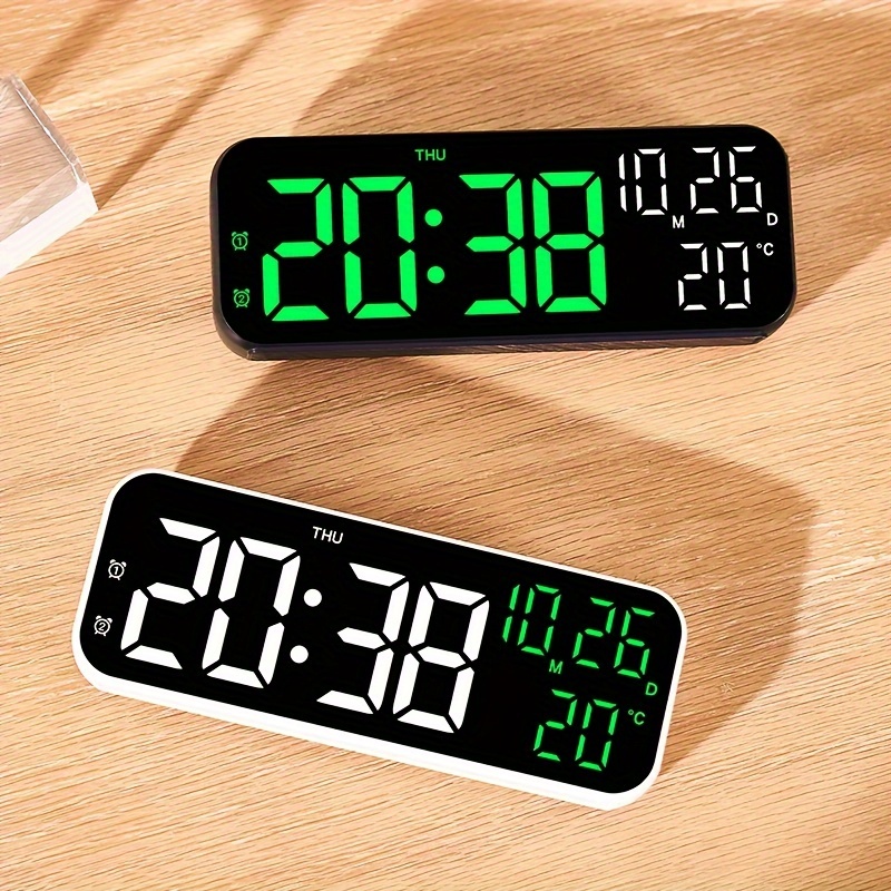 1pc Desktop Alarm Clock Digital Temperature Humidity Calendar Display Led  Table Bedside Clocks For Home Room Living Room Office Decor Mothers Day New  Year Easter Gift | Free Shipping On Items Shipped