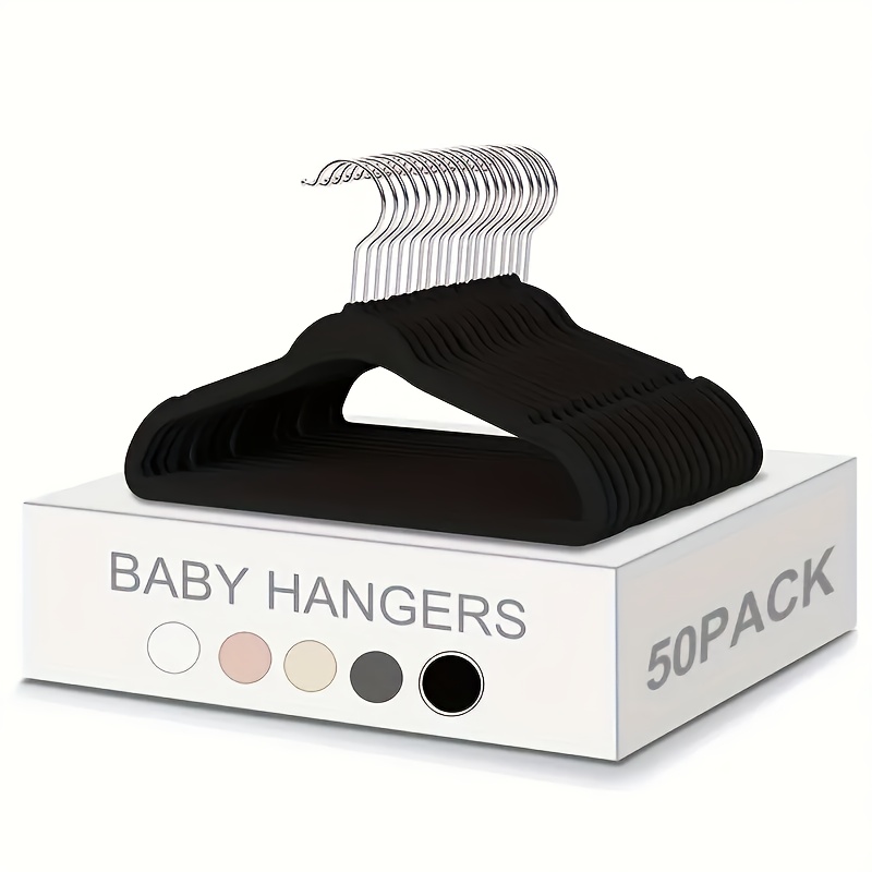 50pcs of velvet hanger for baby clothes with shoulder   non slip kid hanger kid hanger bedroom home storage organizer wardrobe
