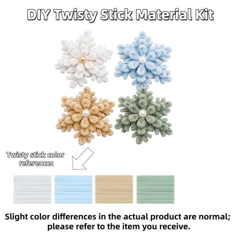Image of Four-color Snowflake - Twisted Rope Weaving Kit - Includes 4 Colors - Thick And Plush Twisted Rope - Adult Craft Project - Fun Diy Home Decor Ornament - Exquisite Desktop Decoration -