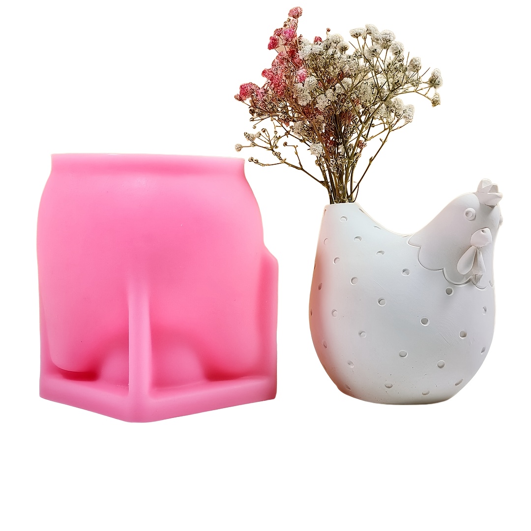 Image of Chick-shaped Flowerpot Silicone Mold, Creative Gift Flowerpot Making Silicone Mold