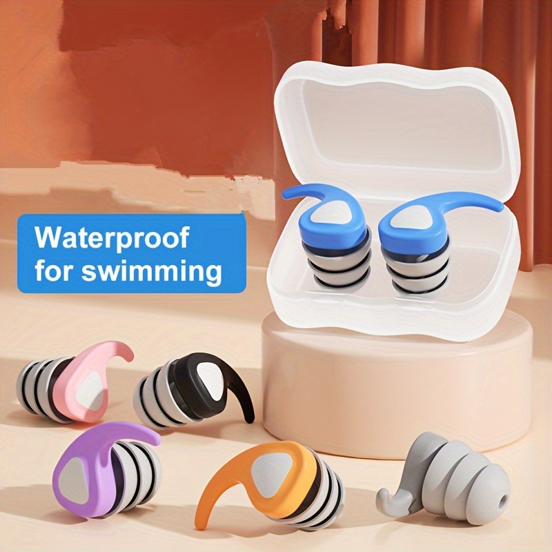 

1pair Silicone Earplugs, Comfortable And Durable Silicone Earplugs For Sleeping, Working, Swimming & Travel