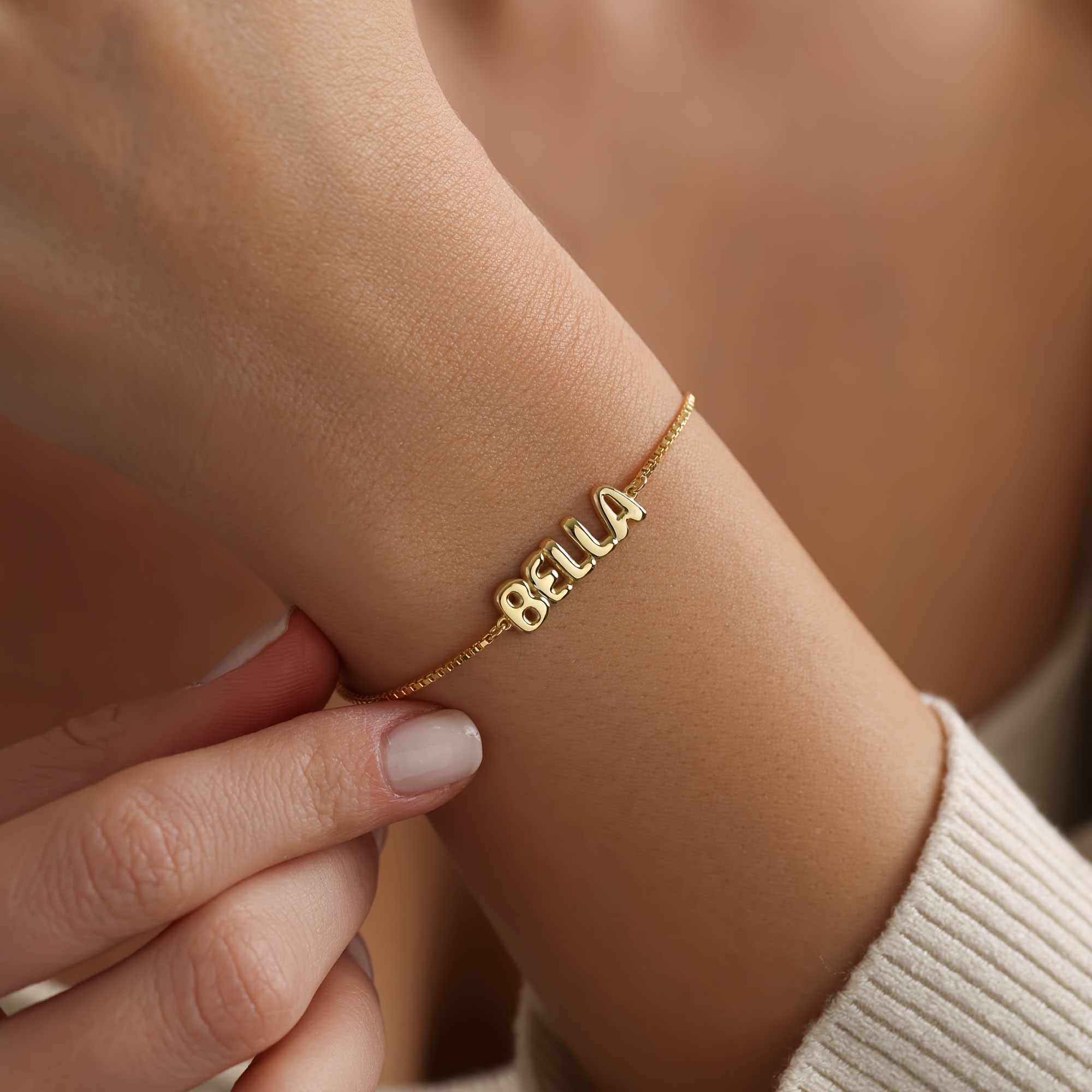 customize a bubble name bracelet a personalized name Temu