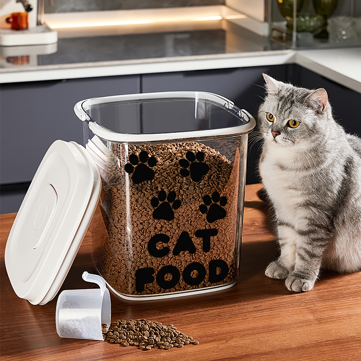 1pc Creative Pvc Cat Food Storage Tank Wall Sticker - Removable Self-adhesive Wall Sticker, Home Decoration Sticker - Just Wall Sticker