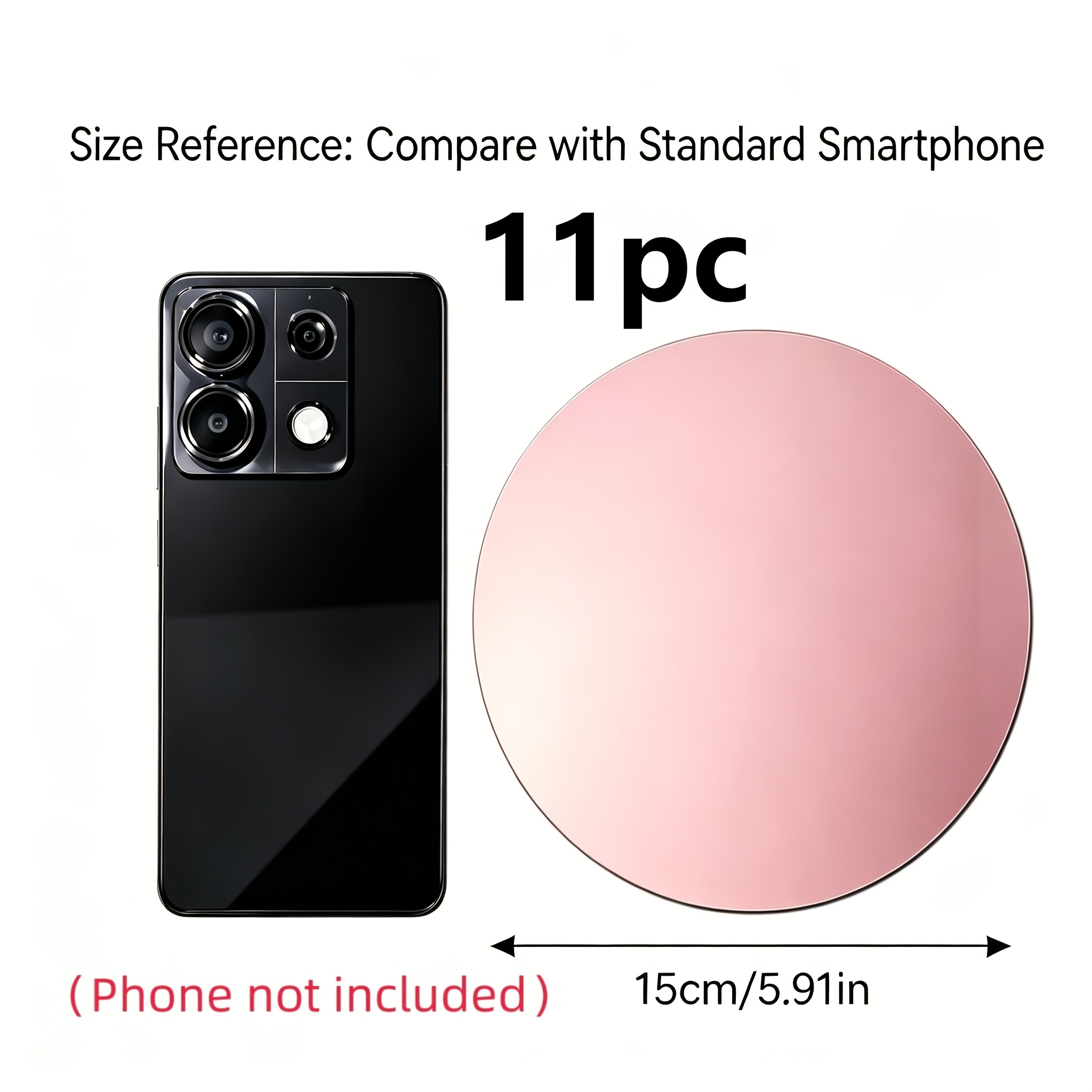 TEMU Decorative Trays, 11pcs, 15cm Rose Golden Round Acrylic Mirror Tray, Candle Tray, Shatterproof Acrylic Mirror Cosmetic Mirror, Suitable For