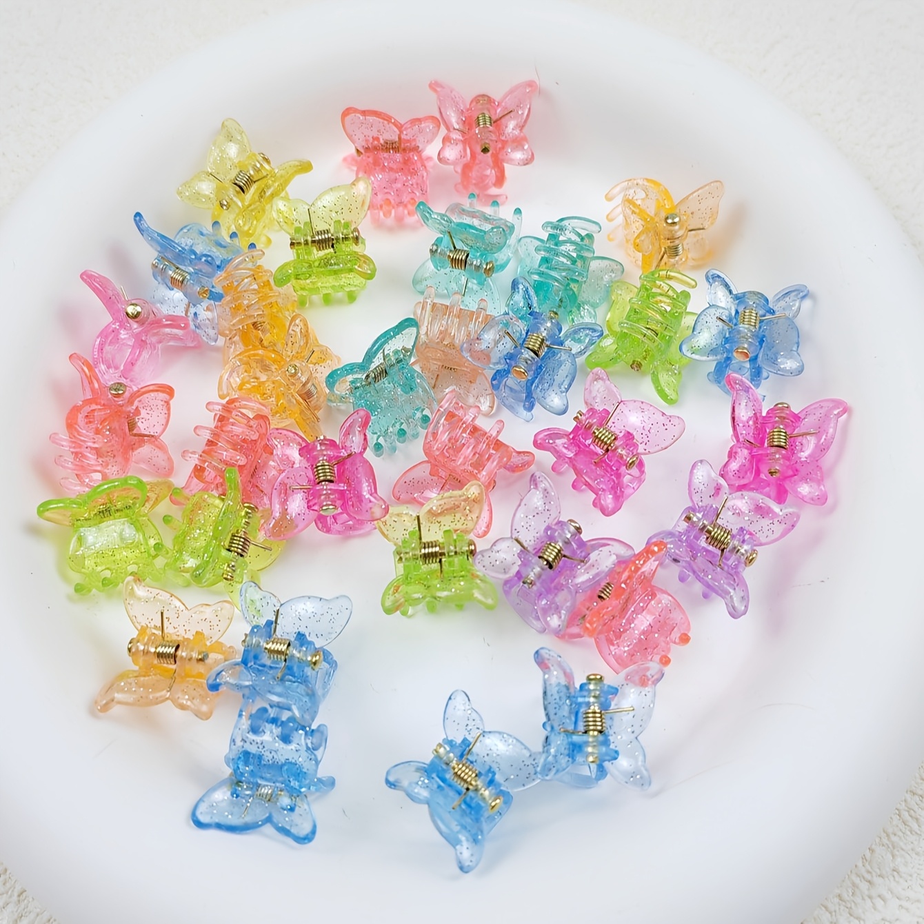 

30pcs Glitter Hair Clips, Mini Resin Hair Accessories, Cute , Mixed Color, Ideal For Girls & Ladies , Ramadan Festival