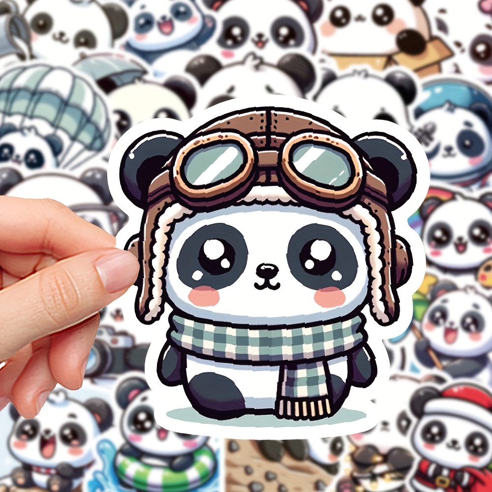 50pcs cartoon cute panda series suitcase stickers mobile - Temu