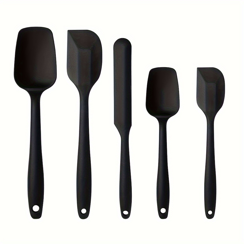 

5pcs Silicone Kitchen Utensil Set - Includes Large & Small Spatulas, Scrapers, And Long Strip Turner - , Cooking Tools For Prep