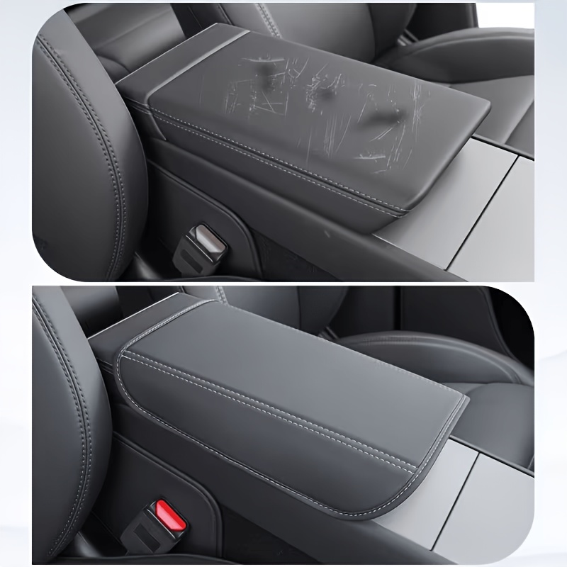 TEMU Suitable For Model 3/y Refresh Edition, For Car Armrest Box Protector, Faux Leather Material Protective Pad, Wear-resistant Waterproof Material