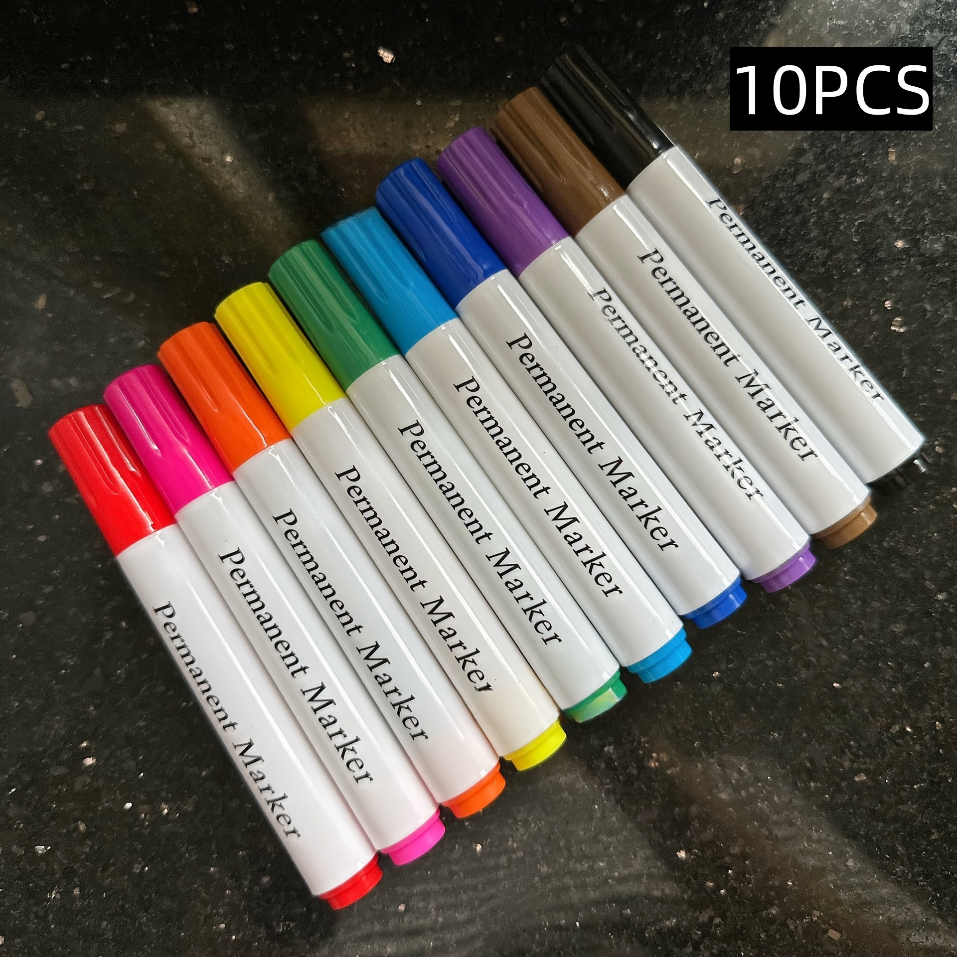 5/10pcs Set - High-capacity Oil-based Waterproof Permanent Marker Pens With Large Tips, Quick-drying, , Suitable For , Transportation, Advertising Posters, And Office Use