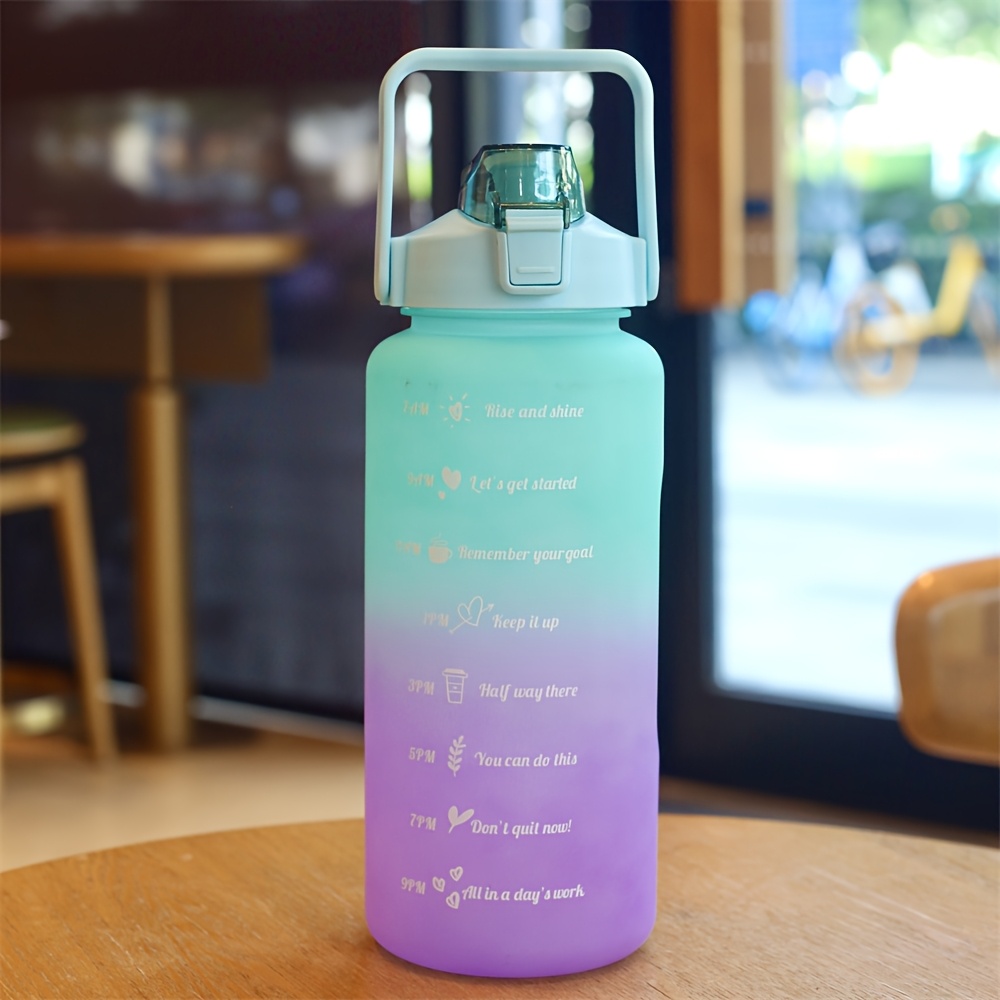 Large Capacity Water Bottle Women's Summer Portable Plastic Water Bottle Internet Celebrity High Aesthetic With Straw Sports Large Water Jug Sealed With Straw Handle Outdoor Portable Fun