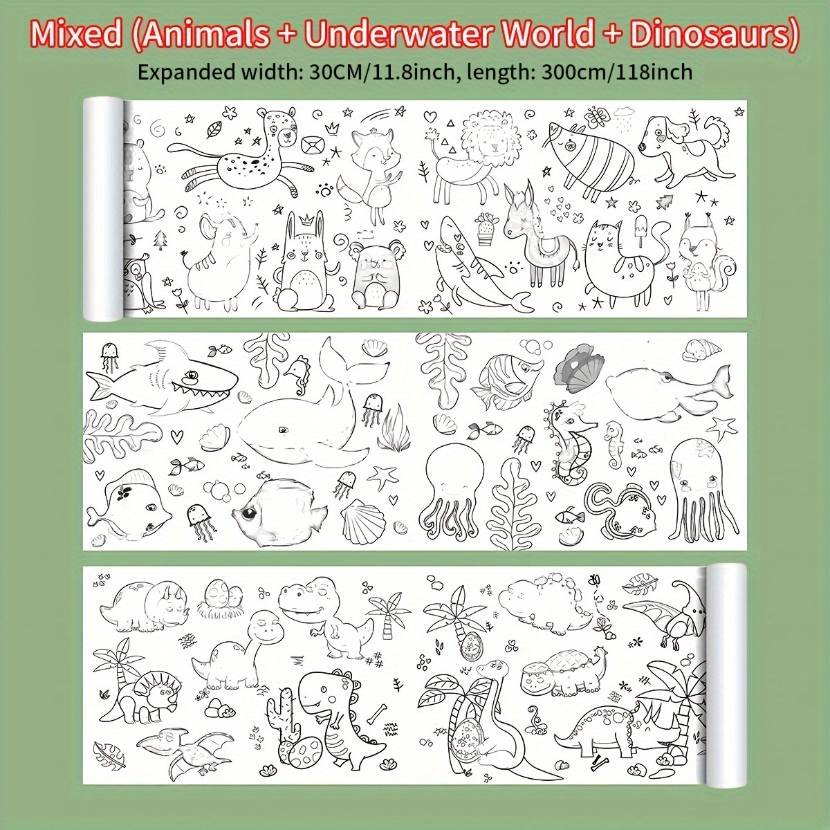 Artistic Graffiti Painting Roll, Graffiti Drawing Paper, Doodle Scroll - Imagination With Painting, Toy - Develops And Fine Motor Skills. (300cm/118in)