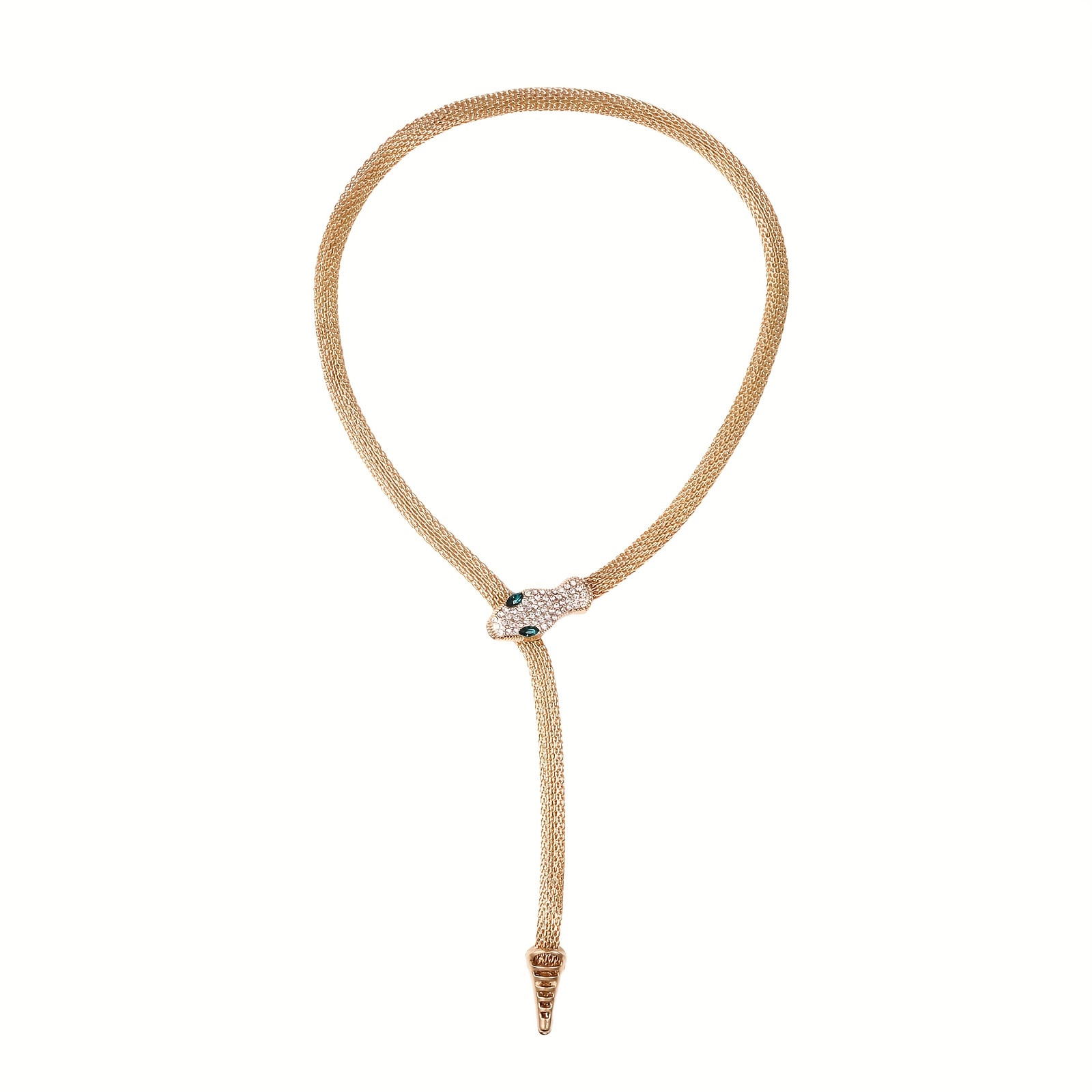 Luxurious And Flexible -shaped Necklace For Women: Adjustable Golden Necklace With Rhinestone And Crystal - A Perfect Gift For Women
