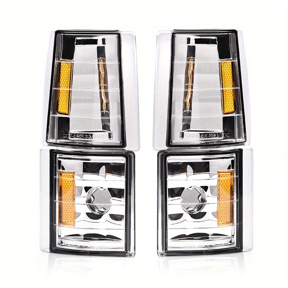 Transparent Indicator And Parking Lights Suitable For Chevy And For C/k Models From 1994 To 1999, Without Battery: retailer-supplied image