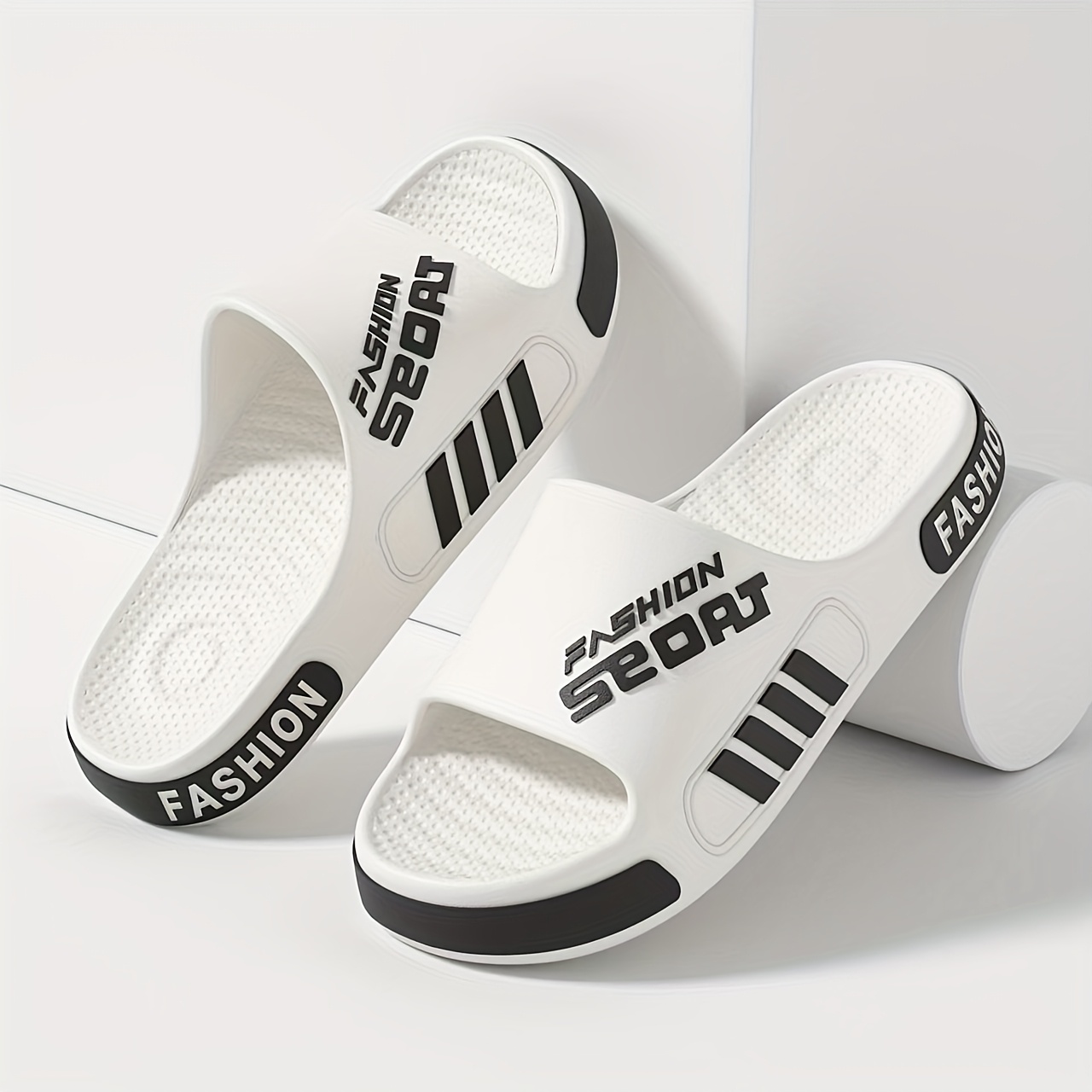 mens summer fashion massage slides non slip textured design eva material breathable open toe slippers for home outdoor and beach use indoor slippers casual slippers eva slides summer sandals Product details 5
