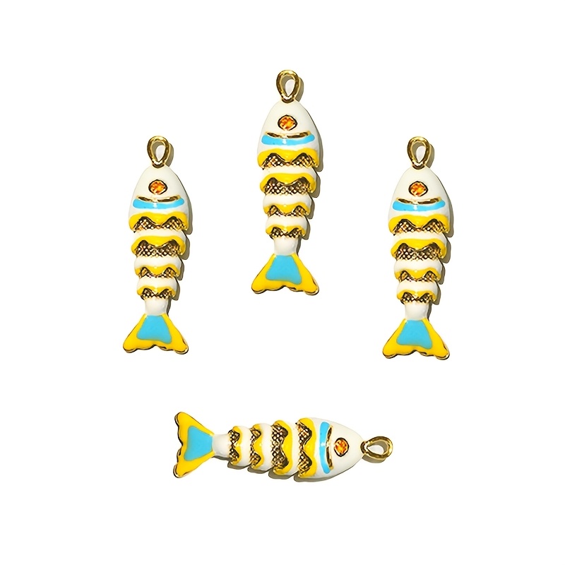 Brass and Enamel Small Fish Pendant Necklace — Minimalist Gift