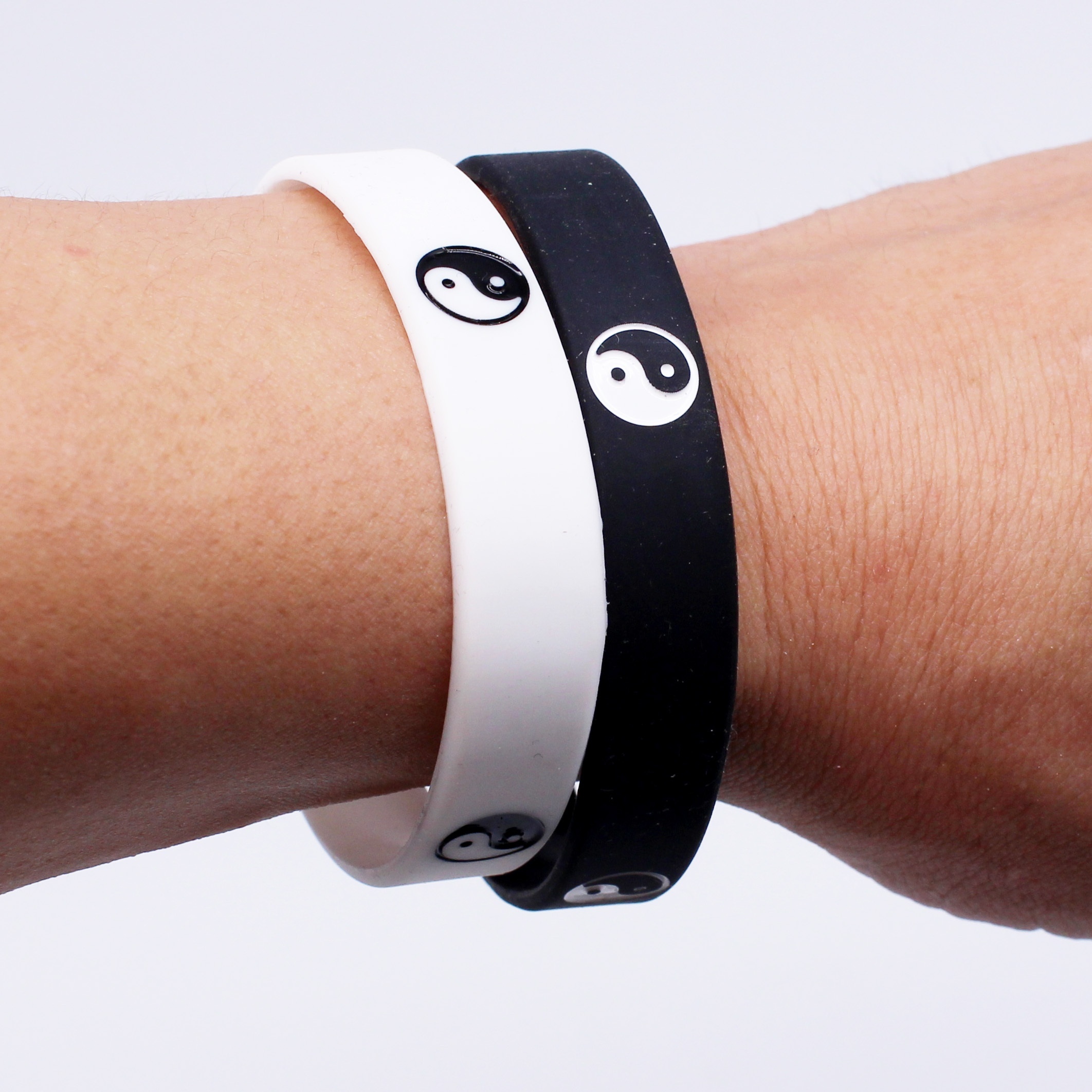 4pc Yin Yang Pattern Silicone Wristbands, Durable Accessories