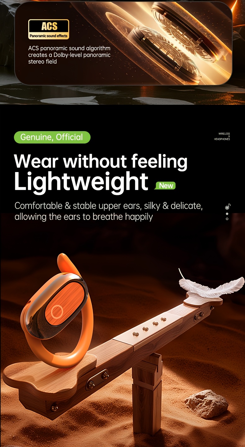 Acer'S Brand New And Authentic Open-Ear Wireless Headphones Feature an Air Conduction Design That Doesn'T Go Inside The Ear, Perfect for Sports, with a Large Battery And Extended Standby Time