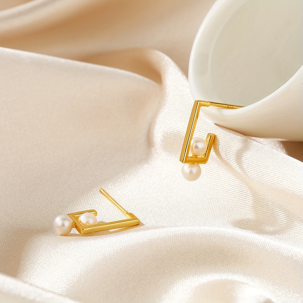Women's 925 Sterling Silver Earrings with Freshwater Pearls