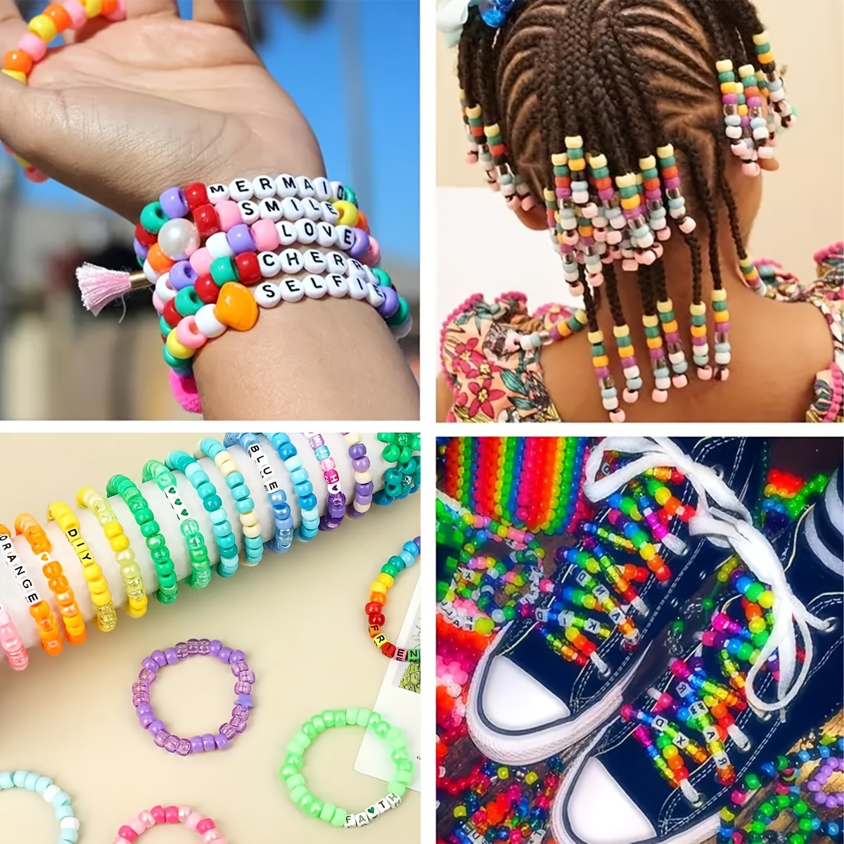 Lt Pink Pearl 9x6mm Pony Beads 500pc Made In USA For School Crafts Hair Decor Kandi Jewelry - Canada - Foto 2